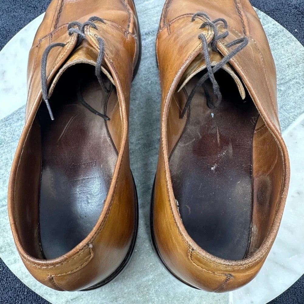 Allen Edmonds Parkway Men's Leather Oxford‎ Dress Shoes Size 12 D Brown Cap Toe